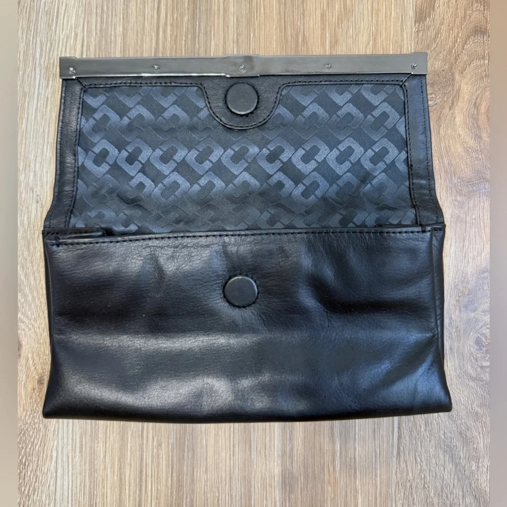 Diane von Furstenberg Black Leather Haircalf Clutch